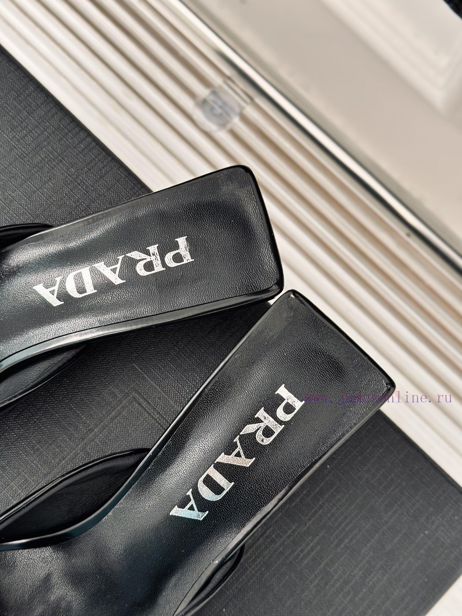 PRADA/PRADA Classic Spring/SummerTriangle Logo SlippersThe Simple Design Is Probably Its Most A f7kmteid - Image 9