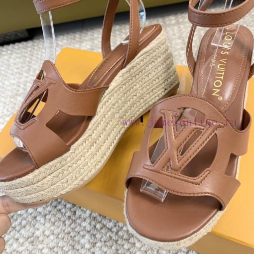 Loui * Vuitton * L ️ Donkey Home 🫧 24 New Product Thick Bottom Sponge Cake Straw SandalsHeight kuhs7b4e - Image 7