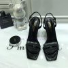 Saint Laurent 2024 New Sandals With YSL Letter Logo Heel And Square Toe Slim Ankle Strap To Elo t9oeqjm2