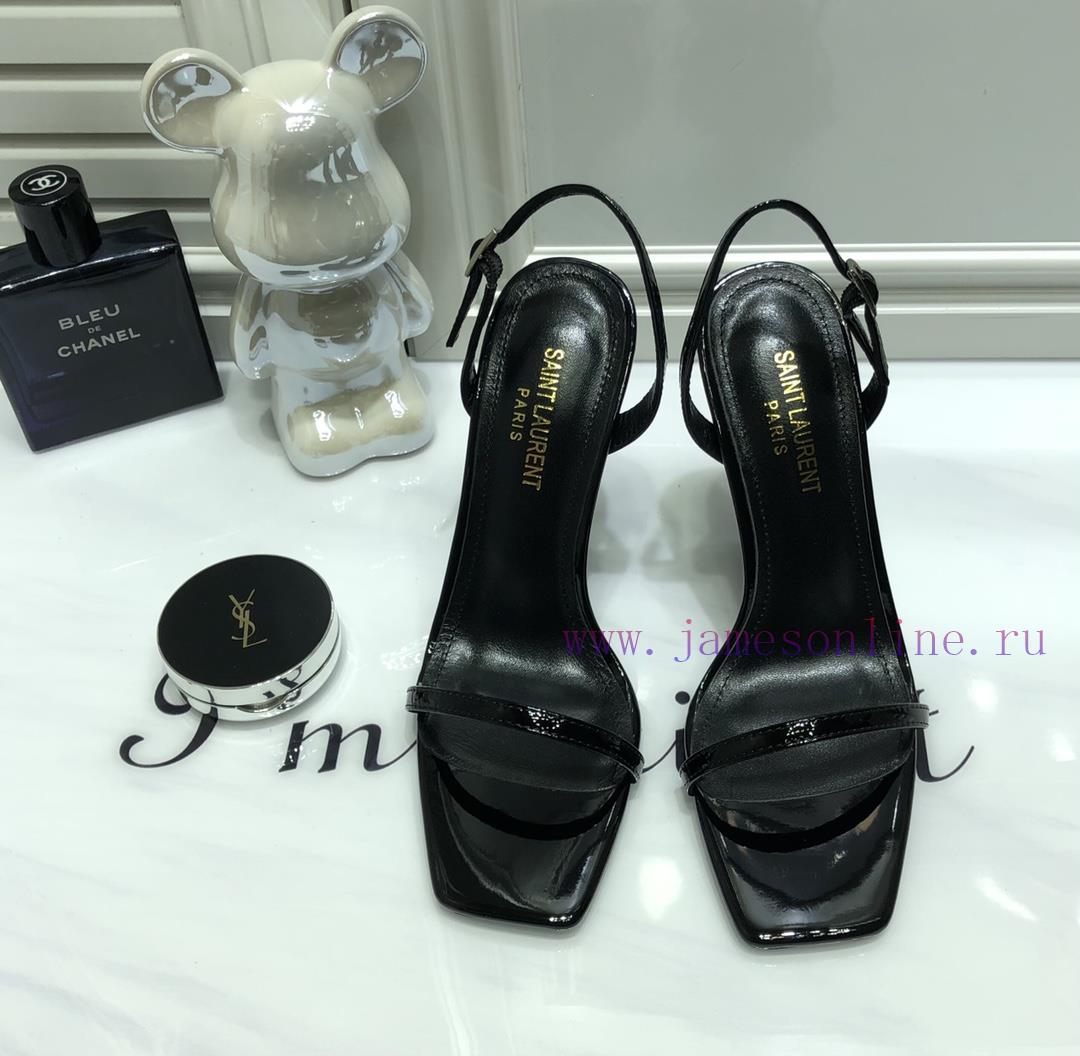Saint Laurent 2024 New Sandals With YSL Letter Logo Heel And Square Toe Slim Ankle Strap To Elo t9oeqjm2 - Image 2
