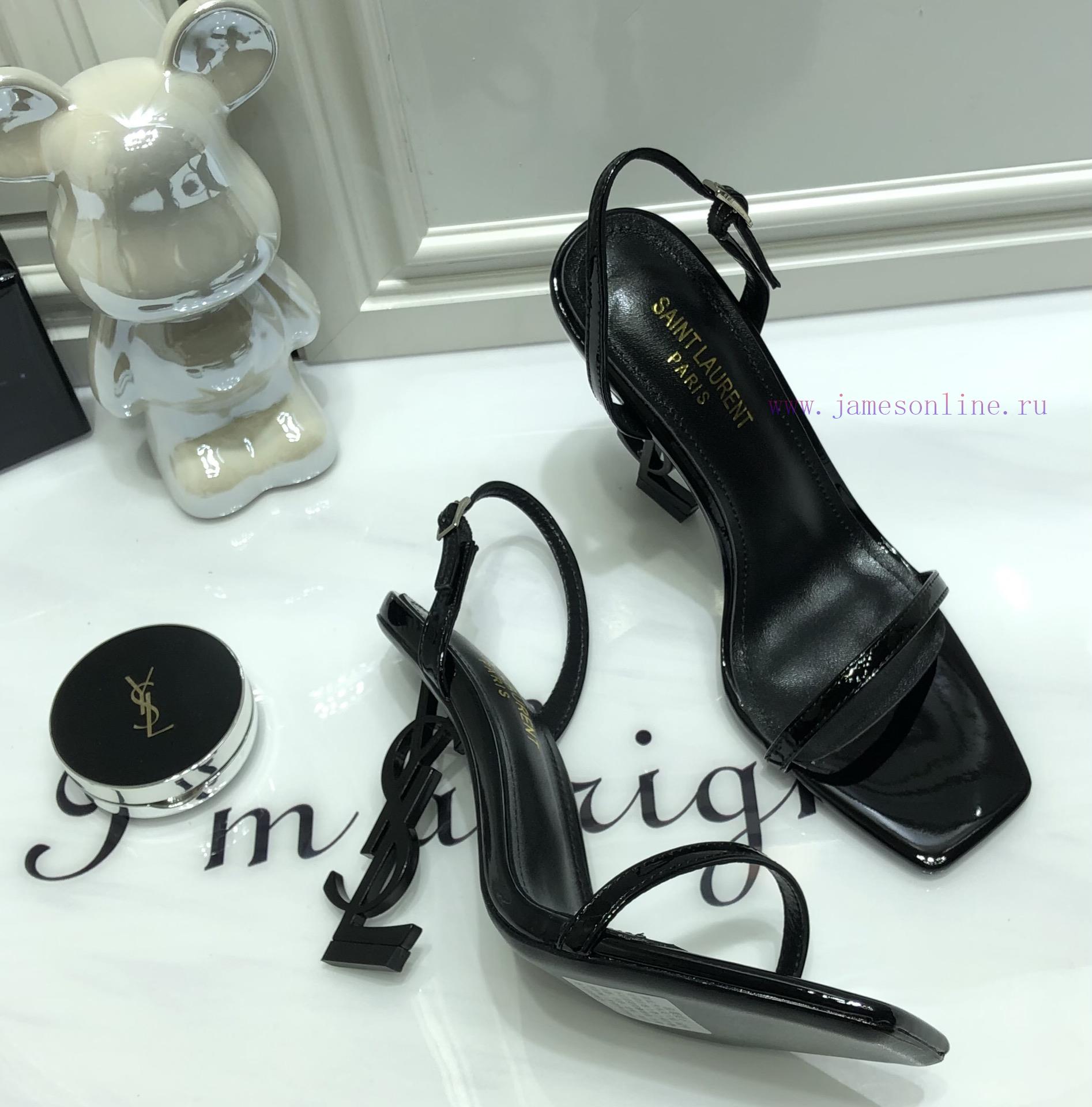 Saint Laurent 2024 New Sandals With YSL Letter Logo Heel And Square Toe Slim Ankle Strap To Elo t9oeqjm2 - Image 4