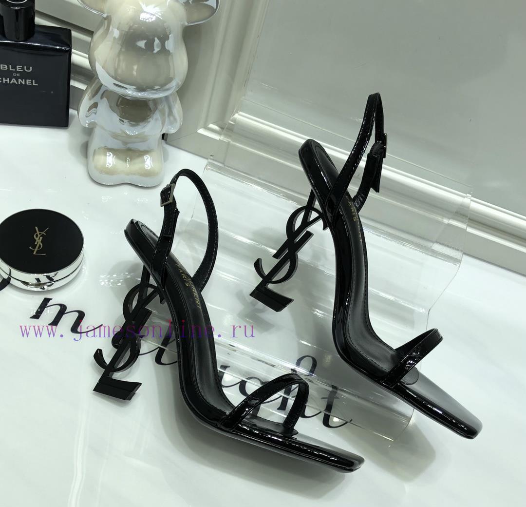 Saint Laurent 2024 New Sandals With YSL Letter Logo Heel And Square Toe Slim Ankle Strap To Elo t9oeqjm2 - Image 7