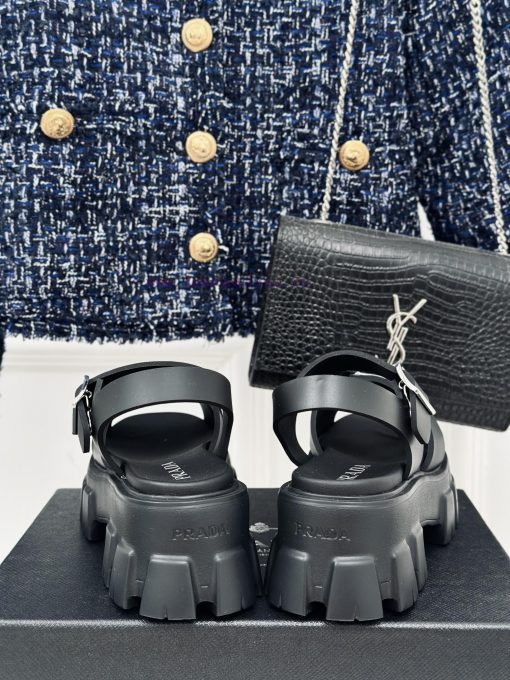 PRADA/PRADA Classic Triangle LogoCross Strap Thick Soled SandalsSuper Lightweight And Invincibl vx3s7my0 - Image 7