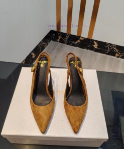 Come Out Balmain 2024 Spring/Summer Fashion Original Metal Buckle High Heel Back Empty SandalsB 7h5cp3vg