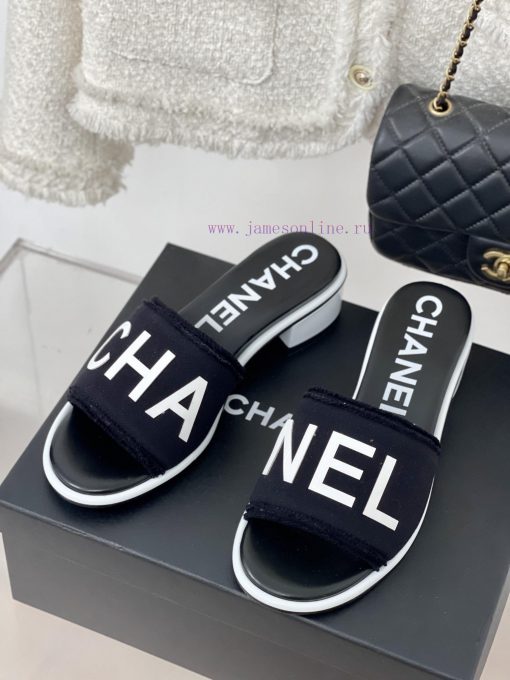 Chanel | Chanel 24P Spring/Summer New ProductsEmbroidered Letter SlippersI Look Forward To Chan rafoyrsx - Image 3