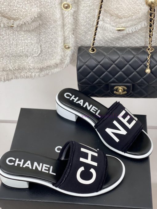 Chanel | Chanel 24P Spring/Summer New ProductsEmbroidered Letter SlippersI Look Forward To Chan rafoyrsx - Image 4