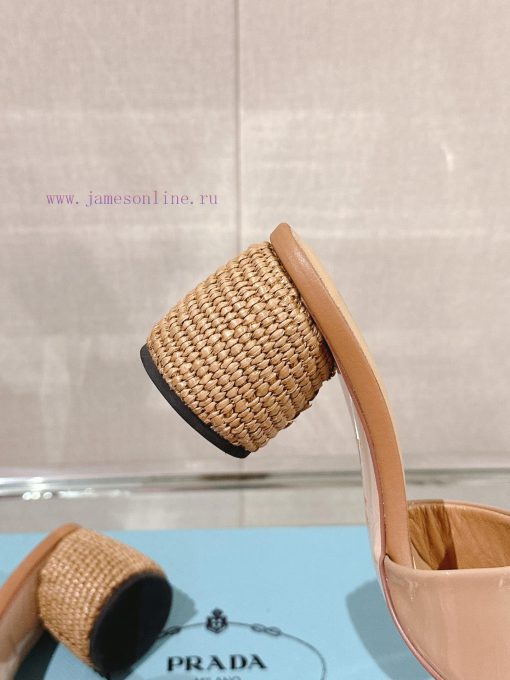 -24Ss New Prada Knitted Round Thick Heel SlippersThe Simple And Exquisite Crochet Pattern Is Di awni7izy - Image 7