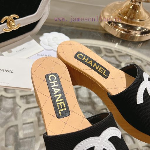 Chan... L Ss24 New Arrival~Chanel Classic Wedge Heel Thick Soled Slippers Classic ColorAuthenti onwrefir - Image 8