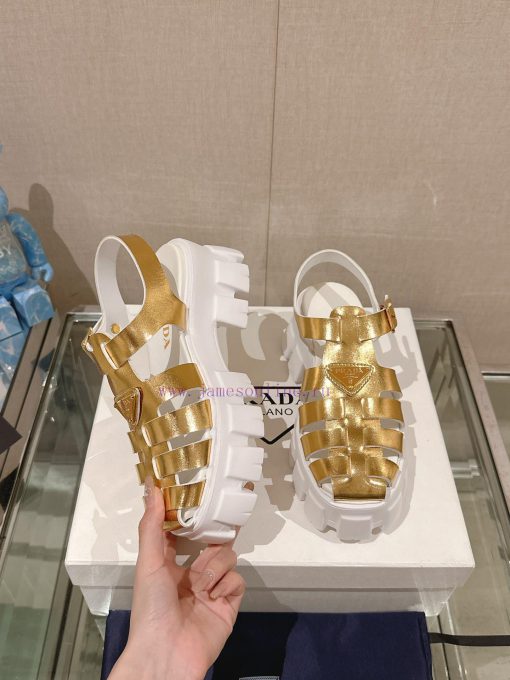 -24Fw Spring/Summer New Prada Rubber Roman Monolith Thick Bottom SandalsThis Sandal Reinterpret ja9hrtaw - Image 4