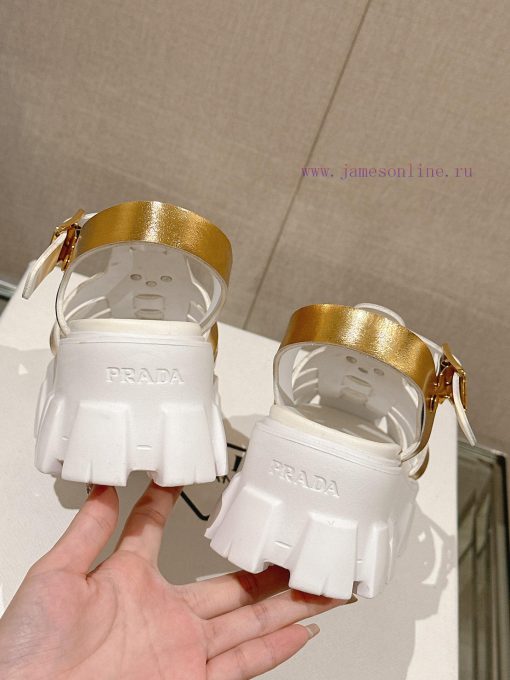 -24Fw Spring/Summer New Prada Rubber Roman Monolith Thick Bottom SandalsThis Sandal Reinterpret ja9hrtaw - Image 8