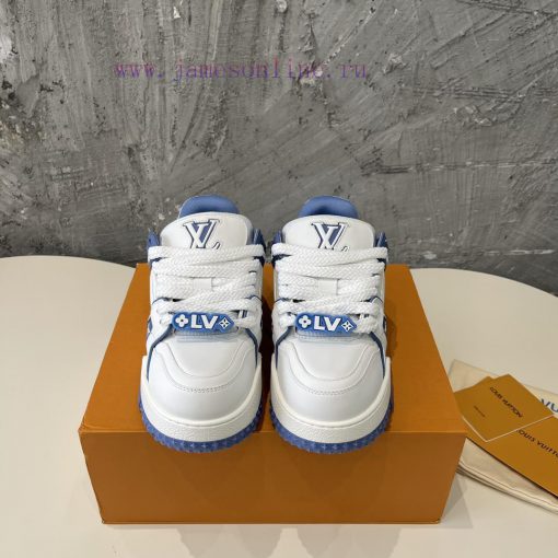 Couple's LV Trainer Maxi Sneakers ️️ Smooth Cowhide Leather Infused With Rubber LV Letters Rein xn2hfaf7