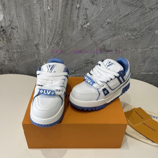 Couple's LV Trainer Maxi Sneakers ️️ Smooth Cowhide Leather Infused With Rubber LV Letters Rein xn2hfaf7 - Image 7