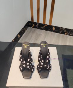 Come Out Balmain 2024 Spring/Summer Fashion Polka Dot Suede High-heeled SlippersBrand Balmain 𝘽 h8ywnzjf