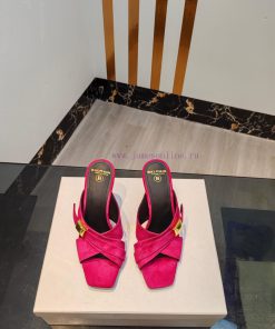 Out 𝘽𝙖𝙡 * 𝙖𝙞𝙣 Balmain 2024 Spring/Summer Fashion Suede High Heel SlippersBrand Balmain 𝘽𝙖𝙡𝙢𝙖𝙞𝙣 o1l8texu