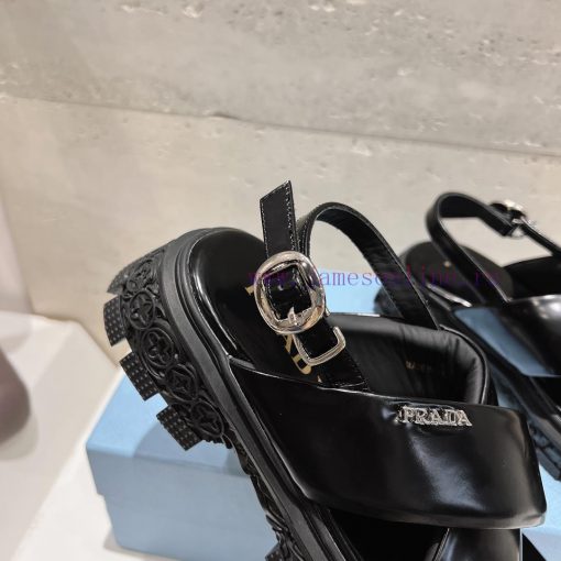 Top TierPrada Pujia 〰️ 2024 New Cross Belt Embossed Thick Bottom Sandals. This Rubber Sandal Co 0xt6eilg - Image 8