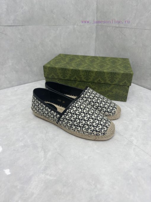 GUCCI New Women's GG Gucci Linen Soled ShoesThe Combination Of Material Texture And Pattern Cre x9odyvzd - Image 3