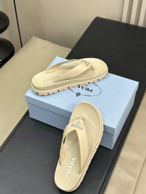 Prad…a Ss24 New Arrival～P Family 24 Spring/Summer Wedge SandalsTriangular Emblem Embellishment ld4ke981 - Image 4