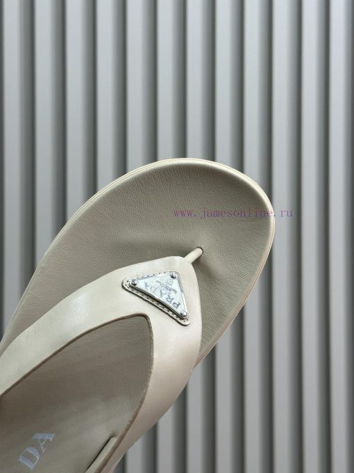 Prad…a Ss24 New Arrival～P Family 24 Spring/Summer Wedge SandalsTriangular Emblem Embellishment ld4ke981 - Image 5