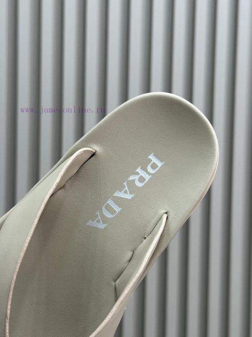 Prad…a Ss24 New Arrival～P Family 24 Spring/Summer Wedge SandalsTriangular Emblem Embellishment ld4ke981 - Image 6