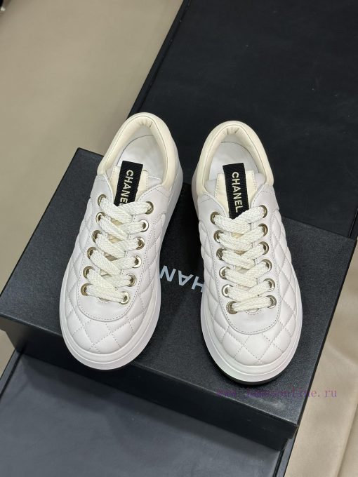 Top Qualitychane…l Ss24 New Arrival～Chanel 24 Spring/summer Diamond Grid Thick Soled ShoesIt Lo 8xkdt49p - Image 3