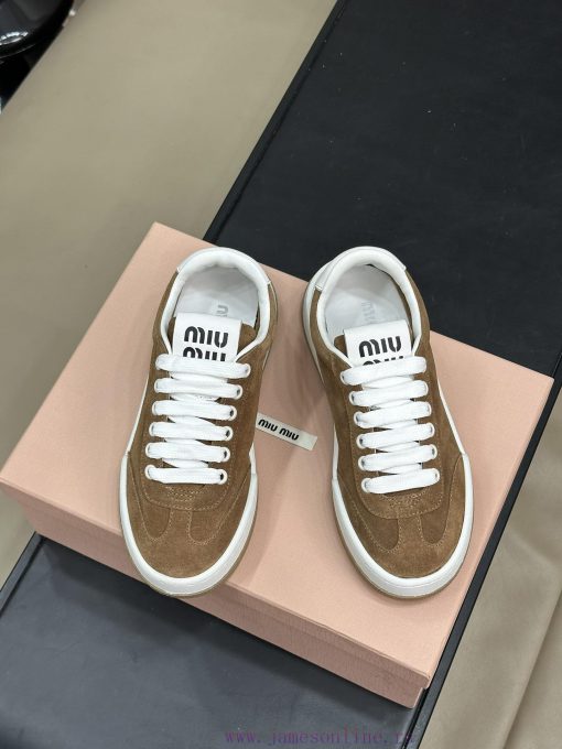 Top Qualitymiu Ss24 New Arrival～Miumiu 24 Spring/summer Small Dirty Shoes Suede LayoutOriginal q74hdmy6 - Image 3