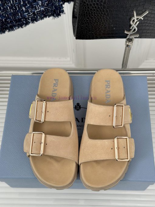PRADA/PRADA Classic Triangle LogoThick Soled Double Button Slippers SeriesSuper Lightweight And z7ap3lmp - Image 5