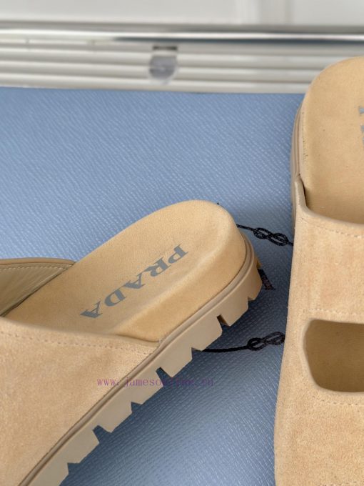 PRADA/PRADA Classic Triangle LogoThick Soled Double Button Slippers SeriesSuper Lightweight And z7ap3lmp - Image 7