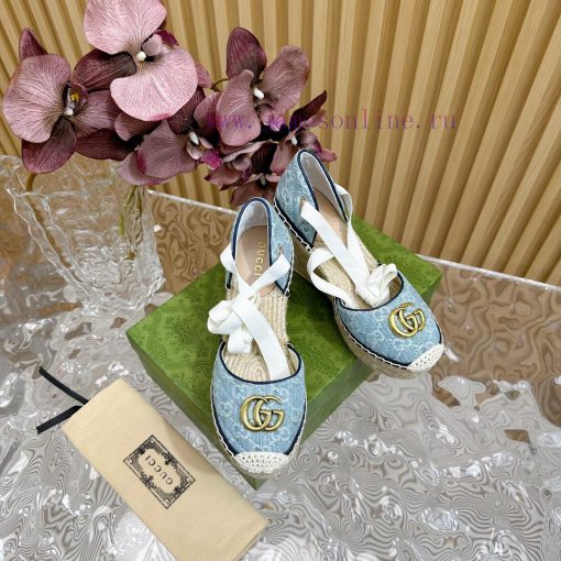 GUCCI Gucci Wedge And Fisherman Sandals With Double G-button Leather Surface/series Products Wi h6yl5vhg - Image 5