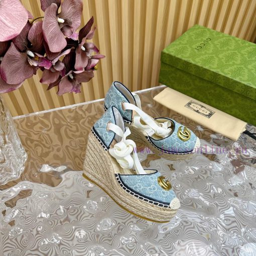 GUCCI Gucci Wedge And Fisherman Sandals With Double G-button Leather Surface/series Products Wi h6yl5vhg - Image 10