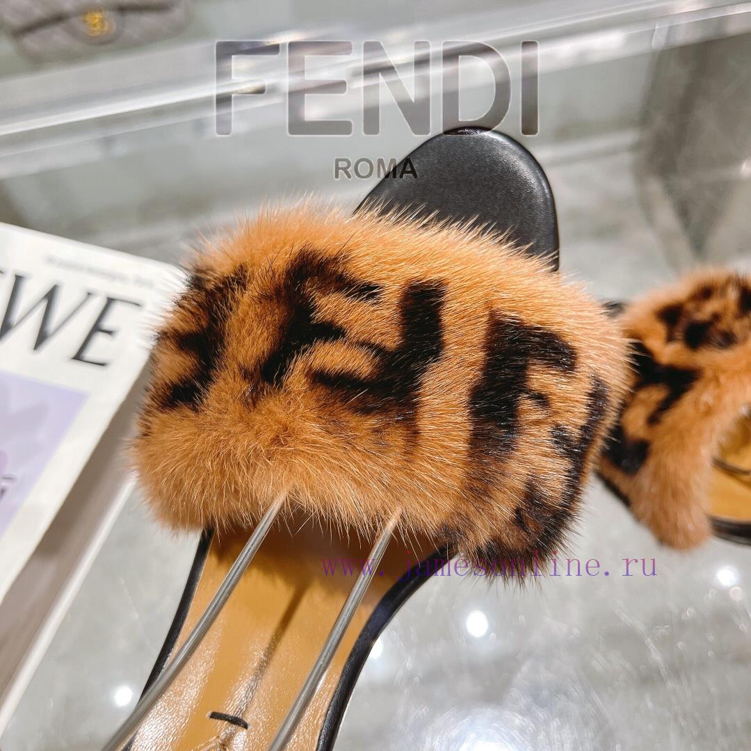 ② ⓪②④ 𝙁𝙀𝙉𝘿𝙄 | Fendi Delfina Strap Mink Fur High Heels Sandals〰 〰 〰 〰 Genuine Leather Outsole qydmqbks - Image 8