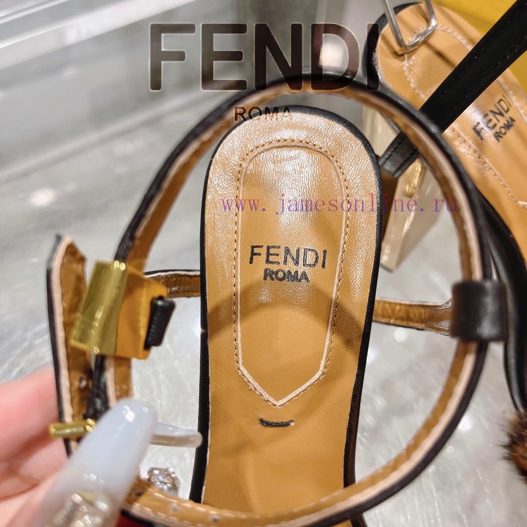② ⓪②④ 𝙁𝙀𝙉𝘿𝙄 | Fendi Delfina Strap Mink Fur High Heels Sandals〰 〰 〰 〰 Genuine Leather Outsole qydmqbks - Image 10