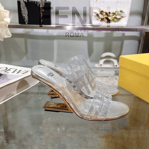 ② ⓪②④ 𝙁𝙀𝙉𝘿𝙄 | Fendi FRIST Round Head Rhinestone Film High Heels With Rhinestone Dragging Style evdvnjas - Image 6
