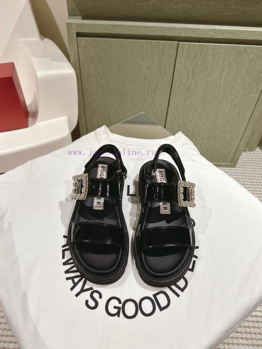 | ²⁰²4 𝐬𝐬  🤍🤎𝐑𝐎𝐆𝐄𝐑𝐕𝐈𝐕𝐈𝐄𝐑 Roger Vivian's New Biscuit Thick Soled Slippers Viv'Go - Thin Metal Bu ltgym857 - Image 2
