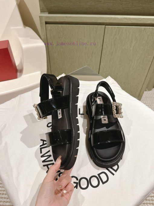 | ²⁰²4 𝐬𝐬  🤍🤎𝐑𝐎𝐆𝐄𝐑𝐕𝐈𝐕𝐈𝐄𝐑 Roger Vivian's New Biscuit Thick Soled Slippers Viv'Go - Thin Metal Bu ltgym857 - Image 3
