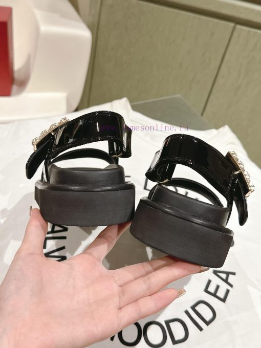 | ²⁰²4 𝐬𝐬  🤍🤎𝐑𝐎𝐆𝐄𝐑𝐕𝐈𝐕𝐈𝐄𝐑 Roger Vivian's New Biscuit Thick Soled Slippers Viv'Go - Thin Metal Bu ltgym857 - Image 7