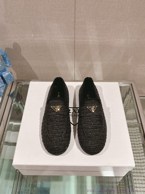 -24Ss New Prada Woven Round Toe Flat LoafersThe Upper Of This Le Fu Shoe Is Made Using The Orig ots292n2