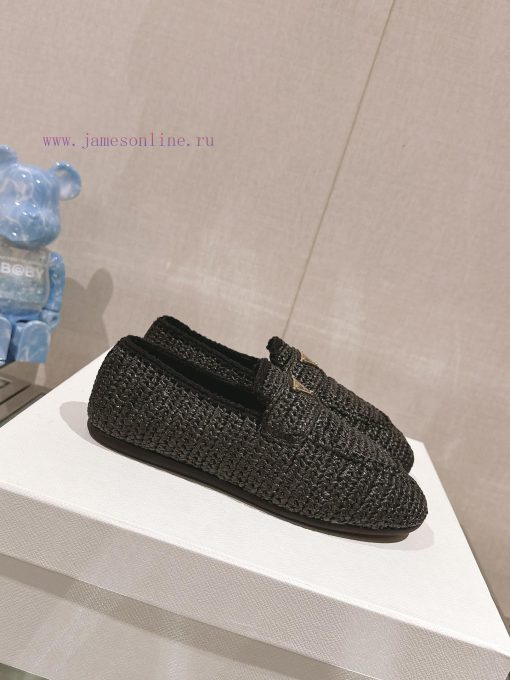 -24Ss New Prada Woven Round Toe Flat LoafersThe Upper Of This Le Fu Shoe Is Made Using The Orig ots292n2 - Image 6