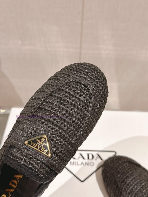 -24Ss New Prada Woven Round Toe Flat LoafersThe Upper Of This Le Fu Shoe Is Made Using The Orig ots292n2 - Image 7