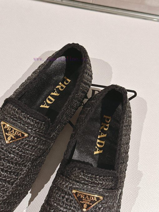 -24Ss New Prada Woven Round Toe Flat LoafersThe Upper Of This Le Fu Shoe Is Made Using The Orig ots292n2 - Image 9