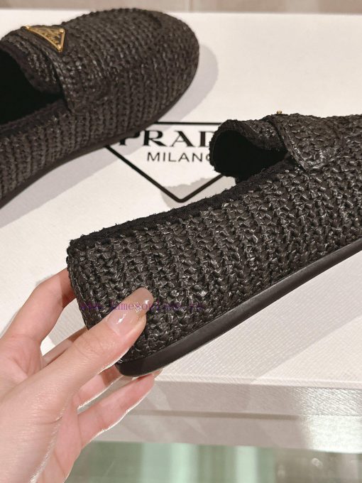 -24Ss New Prada Woven Round Toe Flat LoafersThe Upper Of This Le Fu Shoe Is Made Using The Orig ots292n2 - Image 10