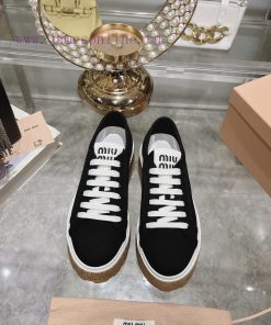 High Quality Miumiu 🧡 24 Spring/Summer Focus On Thick Bottom Sponge Cake Casual White Shoes Can j1dybeco