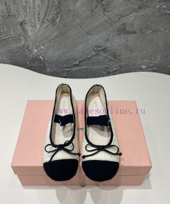 MIU MIU Miu Miu Fabric Comfortable And Versatile Flat Mary Jane Shoes 0.5cmCode 35-40.41Update xwtns7rq
