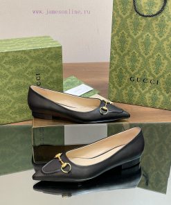 2024 Gucci New GUcc 𝐢 Horseneck Buckle Shallow Mouth Single Shoe Flat Heel Ballet Shoes ️️️Top bbxs2jkz