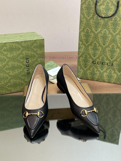 2024 Gucci New GUcc 𝐢 Horseneck Buckle Shallow Mouth Single Shoe Flat Heel Ballet Shoes ️️️Top bbxs2jkz - Image 3