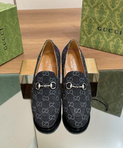 2024 Spring/Summer New Gucci Princeton Collection Le Fu Shoes Top QualityG G Denim Fabric Ingen 2y0dd9bs