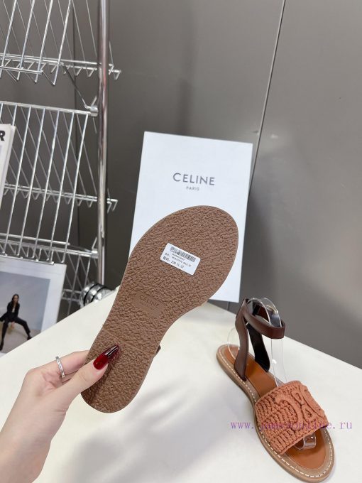 Celine Celine's Spring/Summer Retro Triumphal Arch Fashionable Sandals Paired With Socks In The 3wf33ut3 - Image 10