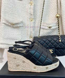 Chanel | Chanel 234P Spring/Summer New ProductHemp Rope Diamond Grid Thick Soled SandalsClassic wq9fdtr5