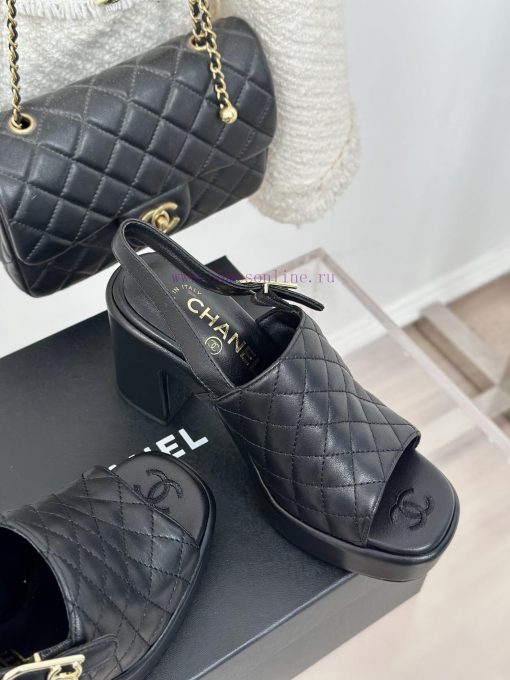 Chanel | Chanel 24P New ProductThick And Waterproof Platform Double C Diamond Grid SandalsA Mus iak5tp7h - Image 6