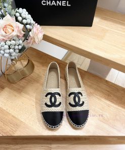 CHANEL 24ss New Double C Color Blocked Cotton Twill Soft Woven Fisherman's Shoes ️Original Deve jb7foh38