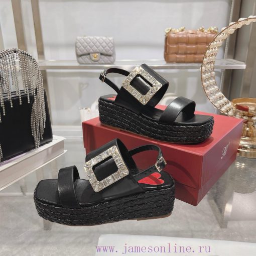 Roger Vivier/2024 Summer New Color Thick Soled Grass Woven Sandals High-end Top Of The Line Ori nw0x1jri - Image 7
